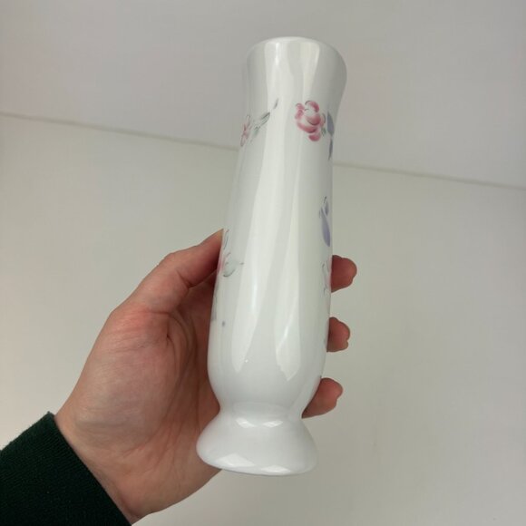 Vtg 90s Especially for you FTD Flower Vase White Pastel Floral Image 6.5in tall - Picture 14 of 14